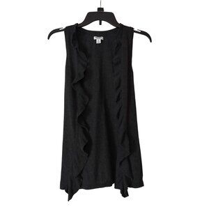 OLD NAVY Sweater Sleeveless Vest/Shrug Grey Size XS With Ruffles